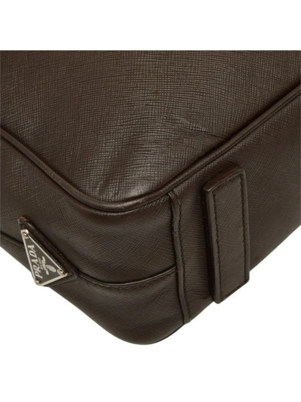 Prada Business Briefcase Brown Saffiano Leather